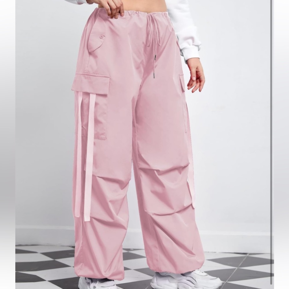 Pink Parachute Cargo Pants